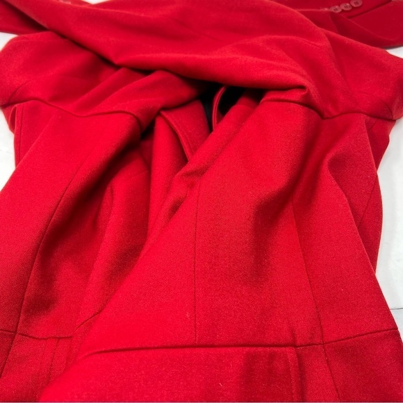 Talbots Womens Red Wool Black Velvet Collar Fitted Blazer Jacket Size 16 Pockets - Picture 9 of 10